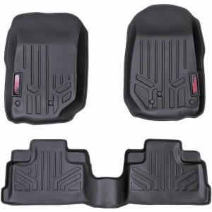 imageRough Country Floor Mats for 20072013 Jeep Wrangler JK Unlimited  M60712 Front  Rear Black