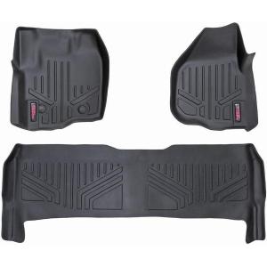 imageRough Country Floor Mats for Ford F250F350 Super Duty Crew Cab 20122016  NonSlip Waterproof Flexible Floor Mat Front ampamp Rear Set