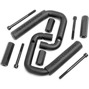 imageRough Country Front Black Steel Grab Handles for 0718 Jeep Wrangler JK  6501