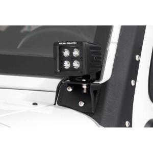 imageRough Country Lower Windshield Light Brackets for 0718 Jeep Wrangler JK  70044  Black