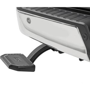 imageRough Country Manual Retractable Bed Step for Ford F150Lightning 20212025  6quot Wide NonSlip Aluminum TailgateStep 330 lb Capacity Easy BoltOn Install