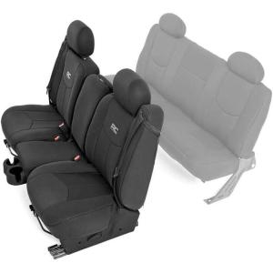 imageRough Country Neoprene Front Seat Covers for Chevy Silverado ampamp GMC Sierra 1500 19992006  Waterproof ampamp UV Resistant Foam Padded Front Seat Cover Set