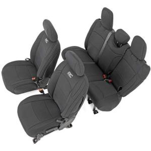 imageRough Country Neoprene Seat Covers for 1822 Jeep Wrangler JL  4Door  91012Black FrontRear