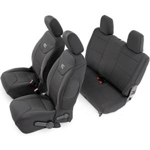 imageRough Country Neoprene Seat Covers for Jeep Wrangler JK 2Door 20132018  Waterproof ampamp UV Resistant Foam Padded Front ampamp Rear Seat Cover Set