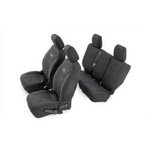 imageRough Country Neoprene Seat Covers for Jeep Wrangler JK 4Door 20132018  Waterproof ampamp UV Resistant Foam Padded Front ampamp Rear Seat Cover Set