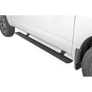 imageRough Country Power Running Boards with LED Step Lights for Nissan Titan 20172024  Dual Motor Electric Powerstep Board ampamp Retractable Truck Steps