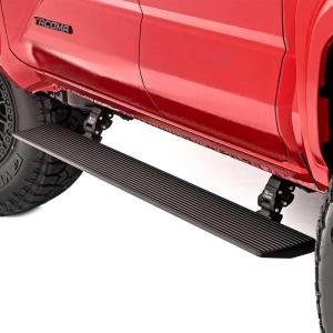 imageRough Country Power Running Boards with LED Step Lights for Toyota Tacoma Double Cab 2024  Dual Motor iForce Electric Powerstep Board ampamp Retractable Truck Steps