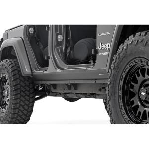 imageRough Country Rocker Sill Plates for Jeep Wrangler Unlimited 20182025  Trail Cladding Durable Side Protection Scratch ampamp Impact Resistant Easy Install