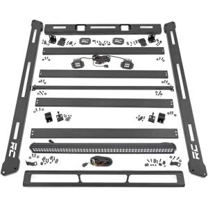 imageRough Country Roof Rack for Jeep Wrangler JL 20212024 ampamp Unlimited 20182025  HeavyDuty Cargo Rack Freedom Top Compatible LowProfile Overland DesignRoof Rack wLED Lights