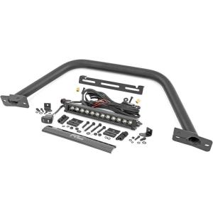 imageRough Country Safari Bull Bar with Dual 65quot LED Lights Bar for Ford Bronco 20212025  2quot Tubular Bar with 2 6inch Round LED Pods wAmber DRL12 LED Bar  Amber DRL