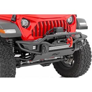 imageRough Country Tubular Front Bumper for Jeep Gladiator JTWrangler JK ampamp JLWrangler Unlimited 20072025  Builtin LED Lights Skid ampamp Winch Plate