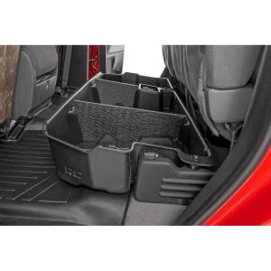 imageRough Country Under Seat Storage for Toyota Tundra 20072021 Double Cab  CustomFit Rear Underseat Tray Organizer Secure Hidden Storage Box for Tools ampamp Gear