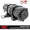 imageRough Country 4500 LB UTVATV Winch  ProSeries 14HP Electric Winch with 50 Ft Synthetic Rope Remote Waterproof 12V OffRoad Recovery System