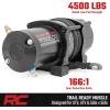 imageRough Country 4500 LB UTVATV Winch  ProSeries 14HP Electric Winch with 50 Ft Synthetic Rope Remote Waterproof 12V OffRoad Recovery System