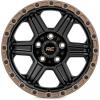 imageRough Country 79 Series One Piece 17x85  5x50  0mm79170918 Semi Gloss Black with Bronze Ring Wheel with Aluminum 17 x 85 inches 5 x 5 inches 0 mm Offset