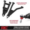 imageRough Country High Clearance Aluminum Control Arms with 2quot Forward Offset for Polaris Ranger XP 1000 20212025  Forged Aluminum AArms with Silver Finish 4PackBlack Arms