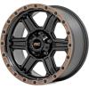 imageRough Country 79 Series One Piece 17x85  5x45  0mm79170913 Semi Gloss Black with Bronze Ring Wheel with Aluminum 17 x 85 inches 5 x 4 inches 0 mm Offset