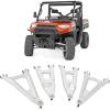 imageRough Country High Clearance Aluminum Control Arms with 2quot Forward Offset for Polaris Ranger XP 1000 20182020  Forged Aluminum AArms with Black Finish 4PackSilver Arms