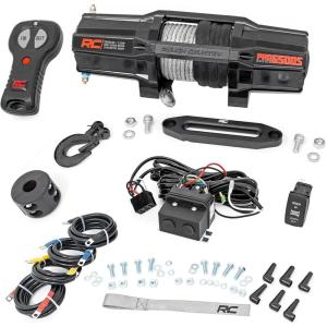 imageRough Country 6500LB UTV Electric Winch  27HP  Synthetic Rope  RS6500SA