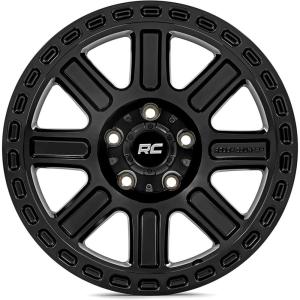 imageRough Country 84180912 Gloss Black Wheel with Aluminum 18 x 85 inches 6 x 5 inches 0 mm Offset17x85 inch