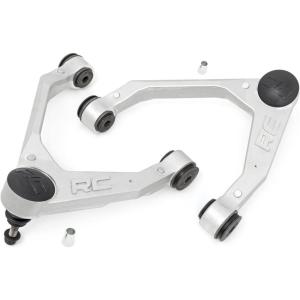 imageRough Country Forged Aluminum Upper Control Arms for Chevy Silverado GMC Sierra 1500 20072018 OE Upgrade 2Pack SilverSilver