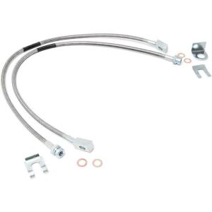 imageRough Country Front Stainless Brake Lines for 8706 Jeep TJYJXJ  46quot  89702