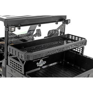imageRough Country Over Bed Cargo Rack for Polaris RangerCanAm Defender 20102025  Adds Elevated Storage Space Molle Panel Sides Easy Bolton Install
