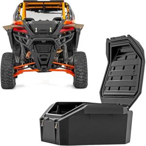 imageRough Country Rear Bed Cargo Box for Polaris RZR Pro RPro R 4 2 ampamp 4Seat Models  635Gallon Storage Capacity Watertight Seal HighImpact UVResistant Lockable Latches