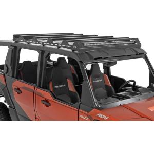 imageRough Country Roof Rack with 40quot 200W LED Spot Beam for 2024 Polaris Xpedition ADV 5  Modular UTV Roof Cargo Rack with Rugged TrailReady DesignRoof Rack210W LED Bar