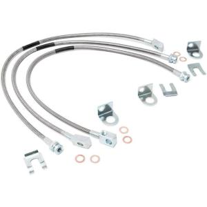 imageRough Country Stainless Brake Lines for 19872006 Jeep Wrangler TJYJXJ  89715 FrontRear Stainless