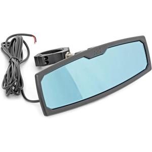imageRough Country UTV 12quot Aluminum Rear View Mirror with Dome Light  175quot 2quot Mount