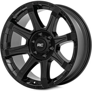 imageRough Country WheeRough Country 81 Series OnePiece 20x9  6x135  12mm Offset81201217 SemiGloss Black Wheel with Aluminum 20 x 9 inches 6 x 135 mm 12 mm Offset