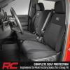 imageRough Country Neoprene Seat Covers for Chevy Silverado ampamp GMC Sierra 1500 20192026 wRear Seat Storage ampamp Cup Holder  Waterproof ampamp UV Resistant Foam Padded Front ampamp Rear Row Cover SetFront Row Only