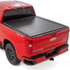 imageRough Country Powered Retractable Tonneau Cover for Chevy Silverado ampamp GMC Sierra 1500 20192025  Fits 510 Bed Key Fob Control Lockable WeatherResistant Bed Cover