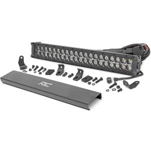 imageRough Country 20quot LED Light Bar Hidden Bumper Kit for Jeep Grand Cherokee WK2 20112020  20in Black Series LED Bar White DRL