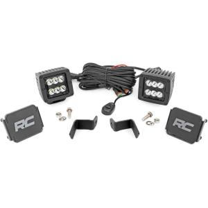 imageRough Country 2quot Spot LED Lower Windshield Ditch Light Kit for Ford F150 20142024