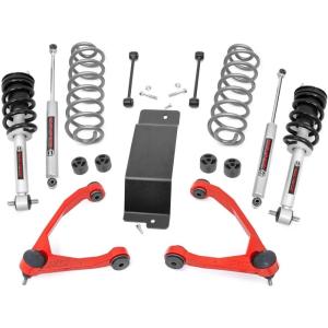 imageRough Country 35quot Lift Kit with N3 Struts ampamp N3 Rear Shocks for Chevy Avalanche Tahoe Suburban ampamp GMC Yukon 1500 2WD4WD 20072020  Red Control Arms Up to 32quot TiresRed Arms