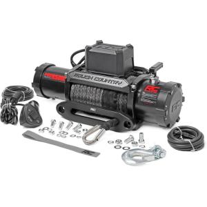 imageRough Country 9500LB PRO Series Winch with Synthetic Rope  12V Waterproof 55HP Electric Winch for Jeeps Trucks Off Road Recovery Winch with Remote