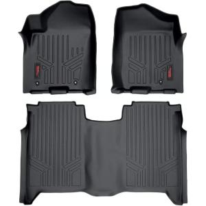 imageRough Country All Weather Floor Mats for Nissan Titan Crew Cab 20042015  NonSlip Waterproof Flexible Floor Mat Front ampamp Rear Set