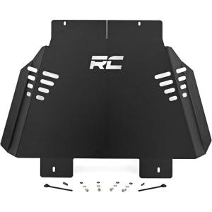 imageRough Country Catalytic Converter Shield for Toyota Tacoma 2WD4WD 20242025  Anti Theft Skid Plate 14Gauge Steel BoltOn Protection ampamp PowderCoated Finish