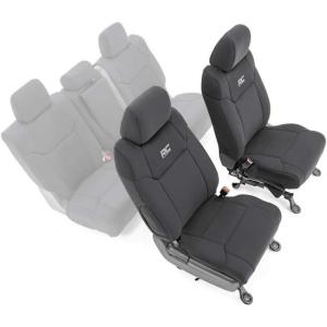 imageRough Country Front Neoprene Seat Covers for 20142021 Toyota Tundra  91026A  Black