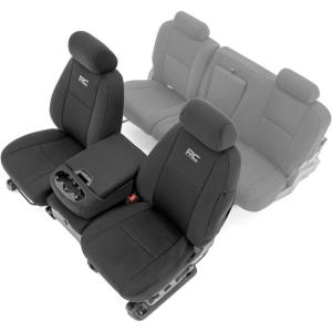 imageRough Country Neoprene Front Seat Covers for Chevy Silverado ampamp GMC Sierra 15002500HD 20072013  Waterproof ampamp UV Resistant Foam Padded Front Seat Cover Set