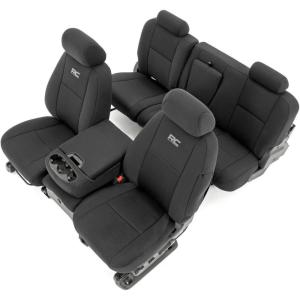 imageRough Country Neoprene Seat Covers for Chevy Silverado ampamp GMC Sierra 15002500HD 20072013  Waterproof ampamp UV Resistant Foam Padded Front ampamp Rear Seat Cover Set