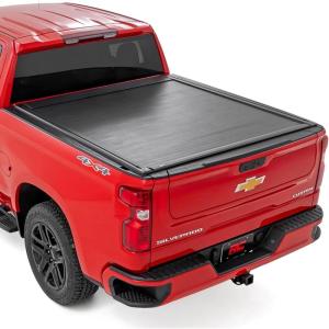 imageRough Country Powered Retractable Tonneau Cover for Chevy Silverado ampamp GMC Sierra 1500 20192025  Fits 510 Bed Key Fob Control Lockable WeatherResistant Bed Cover