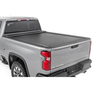 imageRough Country Retractable Tonneau Truck Bed Cover for Chevy Silverado ampamp GMC Sierra 2500HD3500HD 20202025  Fits 69 Bed WeatherResistant Sleek Sliding Design