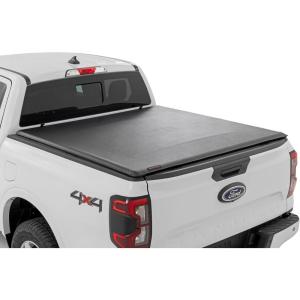 imageRough Country Soft Roll Up Truck Bed Tonneau Cover for Ford Ranger 20242025  Fits 5 60quot Bed WeatherResistant Roll Up Bed Cover