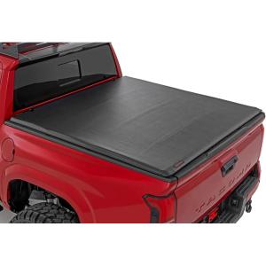 imageRough Country Soft Roll Up Truck Bed Tonneau Cover for Toyota Tacoma 20242025  Fits 5 60quot Bed WeatherResistant Roll Up Bed Cover