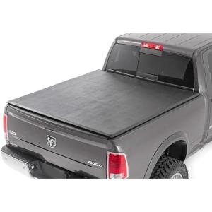 imageRough Country Soft RollUp Tonneau Cover for Dodge Ram 1500 20192025 1500 TRX 20212025  Sleek WeatherResistant Truck Bed Protection Fits 57 BedSoft TriFold 64 Bed