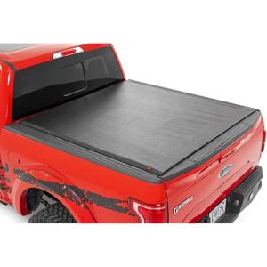 imageRough Country Soft RollUp Truck Bed Cover for Ford F150Lightning ampamp Raptor 20152025  Fits 67 Bed WeatherResistant Tonneau Cover42220550