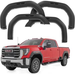 imageRough Country Sport Fender Flares for GMC Sierra 2500HD3500HD 20202025  65quot Flare Height Paintable Flat Black ABS UVProtected NoDrill Install
